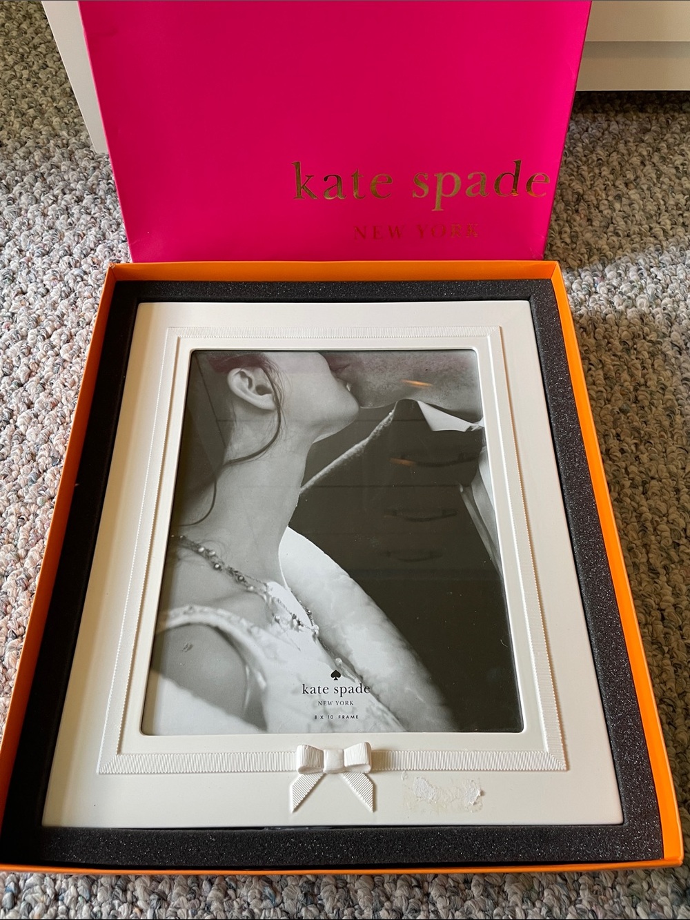 kate spade Bright Orange Leather Picture Frame